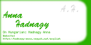 anna hadnagy business card
